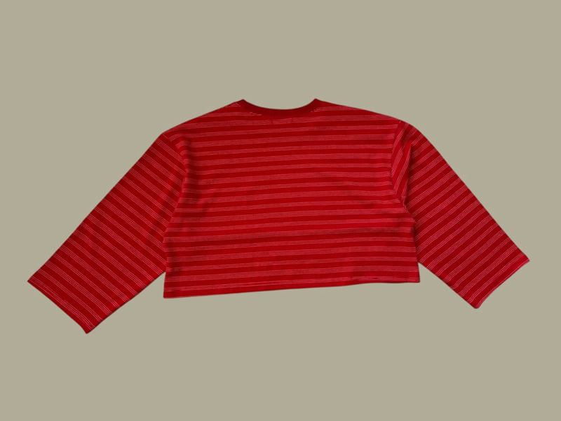 Dore Dore - Korean Children Fashion - #childofig - My Myu Stripe Crop Tee - 4