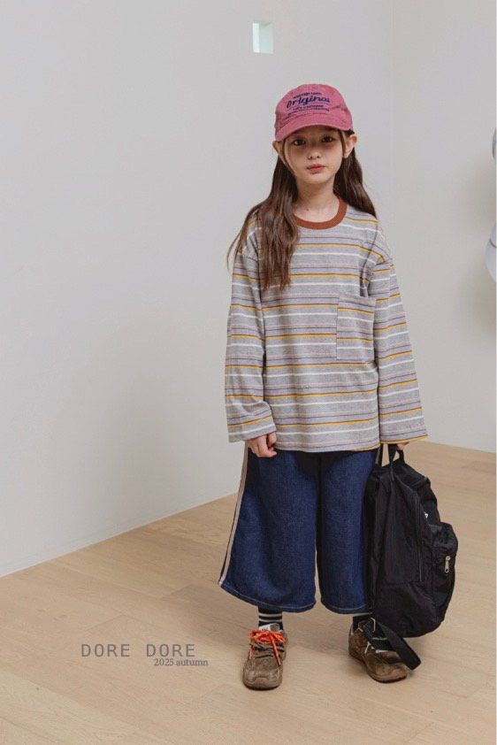 Dore Dore - Korean Children Fashion - #childrensboutique - Pocket Stripe Tee - 11