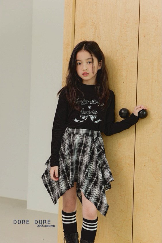 Dore Dore - Korean Children Fashion - #designkidswear - Dark Ribbon Crop Tee - 7