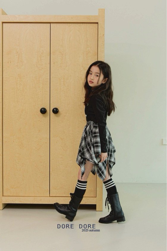 Dore Dore - Korean Children Fashion - #fashionkids - Dark Ribbon Crop Tee - 9