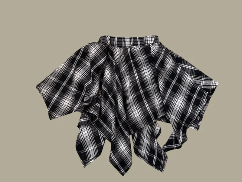 Dore Dore - Korean Children Fashion - #fashionkids - Check Flare Skirt Pants - 5