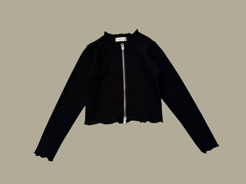 Dore Dore - Korean Children Fashion - #kidsshorts - Zipper Ribbed Cardigan - 3