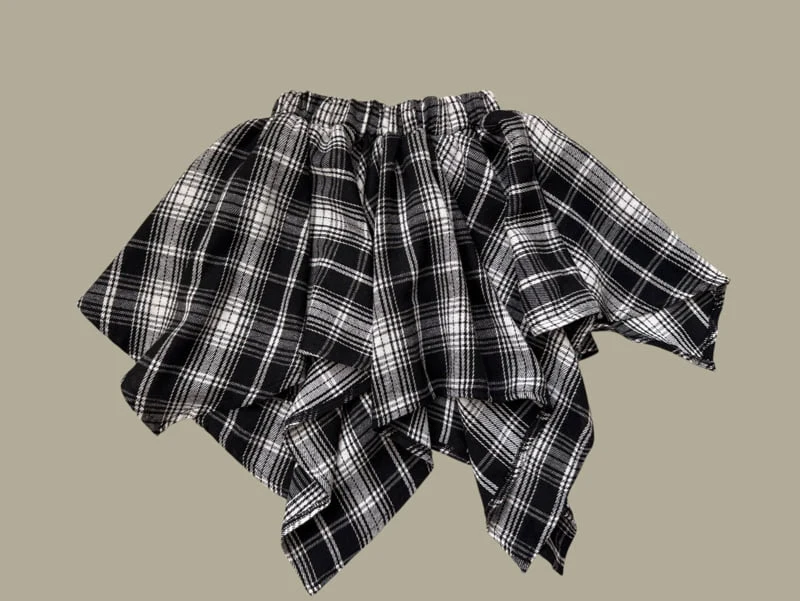 Dore Dore - Korean Children Fashion - #kidsshorts - Check Flare Skirt Pants - 6