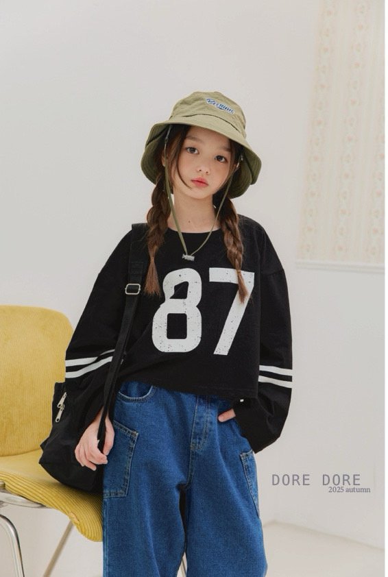 Dore Dore - Korean Children Fashion - #kidsstore - Double Stripe 87 Crop Tee - 10