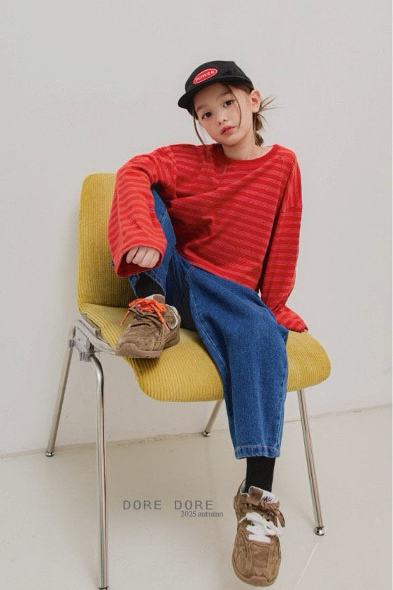 Dore Dore - Korean Children Fashion - #kidzfashiontrend - My Myu Stripe Crop Tee - 10