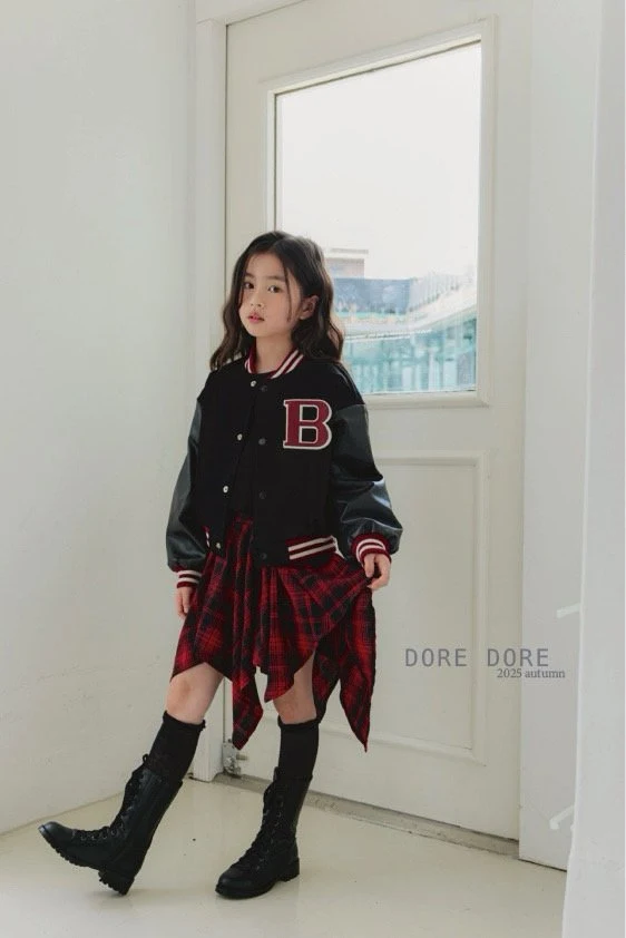 Dore Dore - Korean Children Fashion - #kidzfashiontrend - Check Flare Skirt Pants - 8
