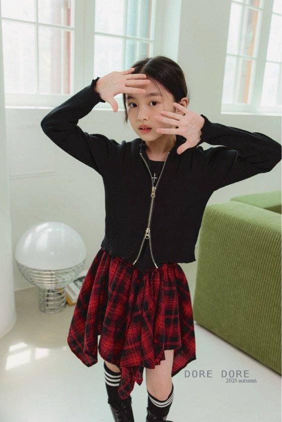 Dore Dore - Korean Children Fashion - #littlefashionista - Zipper Ribbed Cardigan - 7