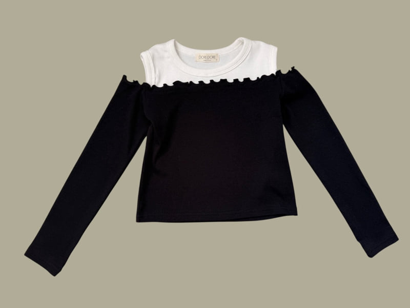 Dore Dore - Korean Children Fashion - #littlefashionista - Long Sleeve Off-Shoulder Tee - 5