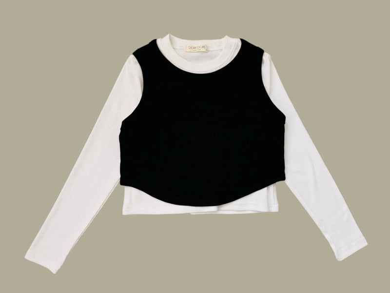Dore Dore - Korean Children Fashion - #magicofchildhood - Ribbed Layered Tee - 5