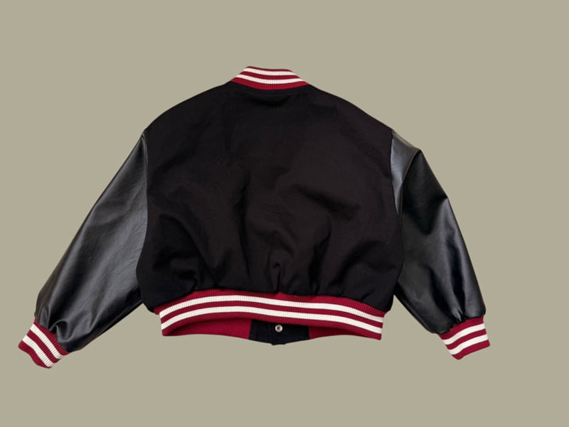 Dore Dore - Korean Children Fashion - #littlefashionista - B Crop Baseball Jumper - 4