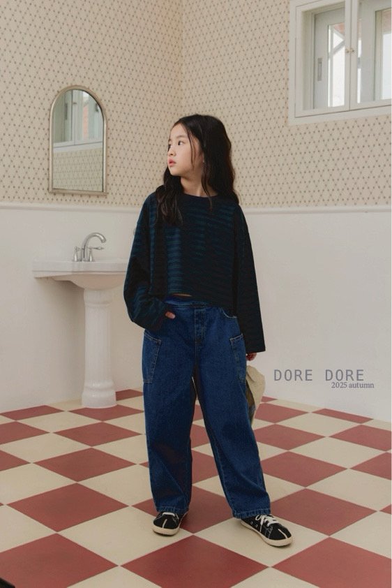 Dore Dore - Korean Children Fashion - #minifashionista - Back Pocket Denim Pants - 7