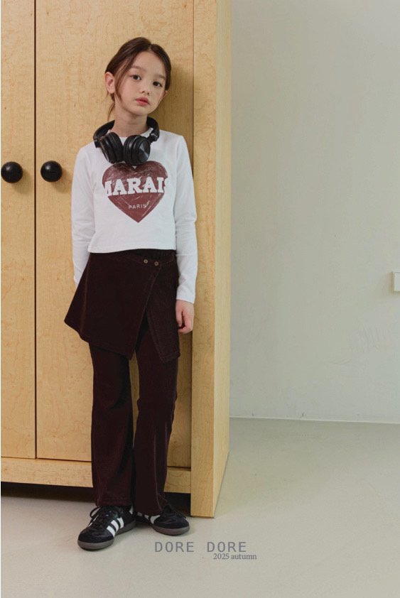Dore Dore - Korean Children Fashion - #minifashionista - Burgundy Heart Crop Tee - 11