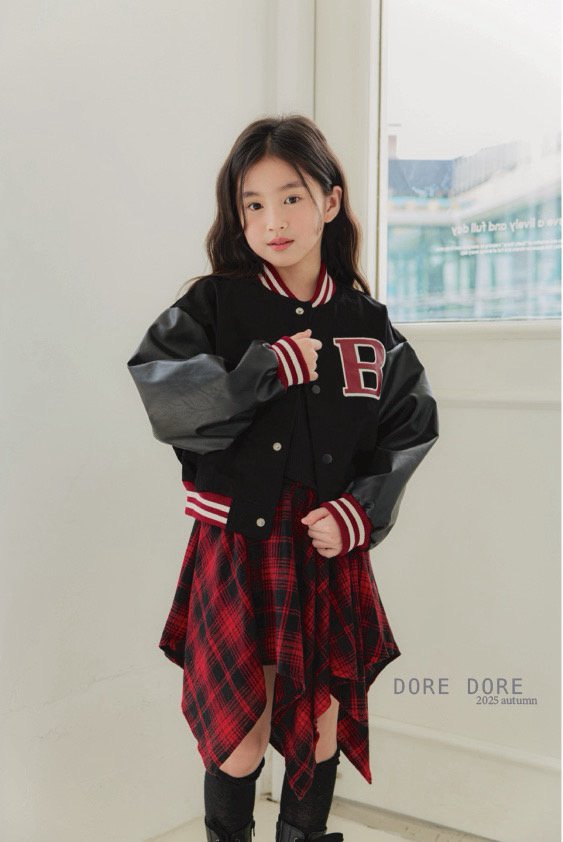 Dore Dore - Korean Children Fashion - #minifashionista - B Crop Baseball Jumper - 5