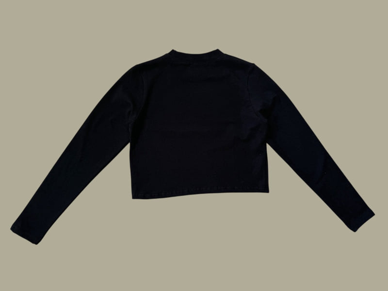 Dore Dore - Korean Children Fashion - #toddlerclothing - Dark Ribbon Crop Tee - 4