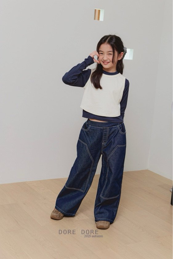 Dore Dore - Korean Children Fashion - #todddlerfashion - Ribbed Layered Tee - 8