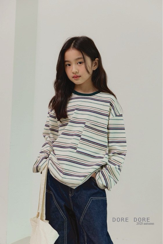 Dore Dore - Korean Children Fashion - #todddlerfashion - Pocket Stripe Tee - 7