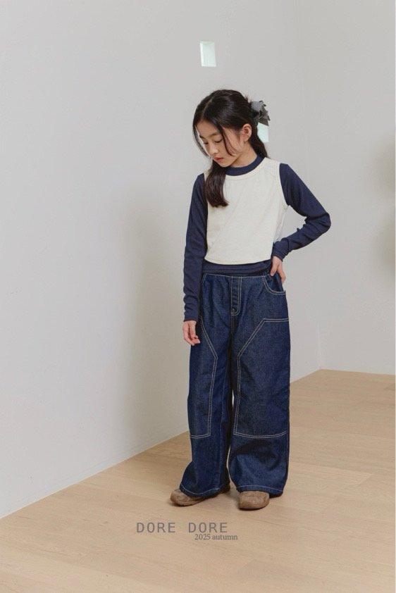 Dore Dore - Korean Children Fashion - #toddlerclothing - Ribbed Layered Tee - 9