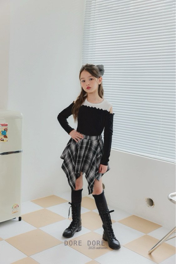 Dore Dore - Korean Children Fashion - #toddlerclothing - Long Sleeve Off-Shoulder Tee - 10