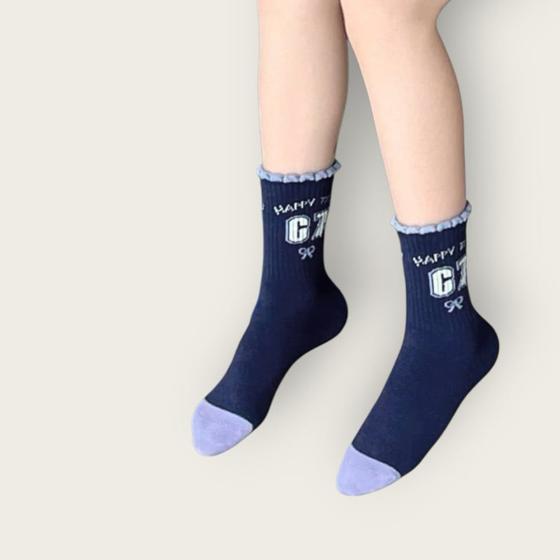 Dudie - Korean Children Fashion - #Kfashion4kids - Blue Cherry Set (set of 5) - 11