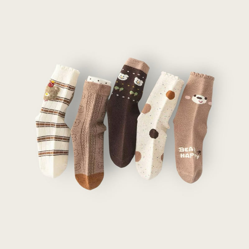 Dudie - Korean Children Fashion - #Kfashion4kids - Happy Bear Set (set of 5) - 2