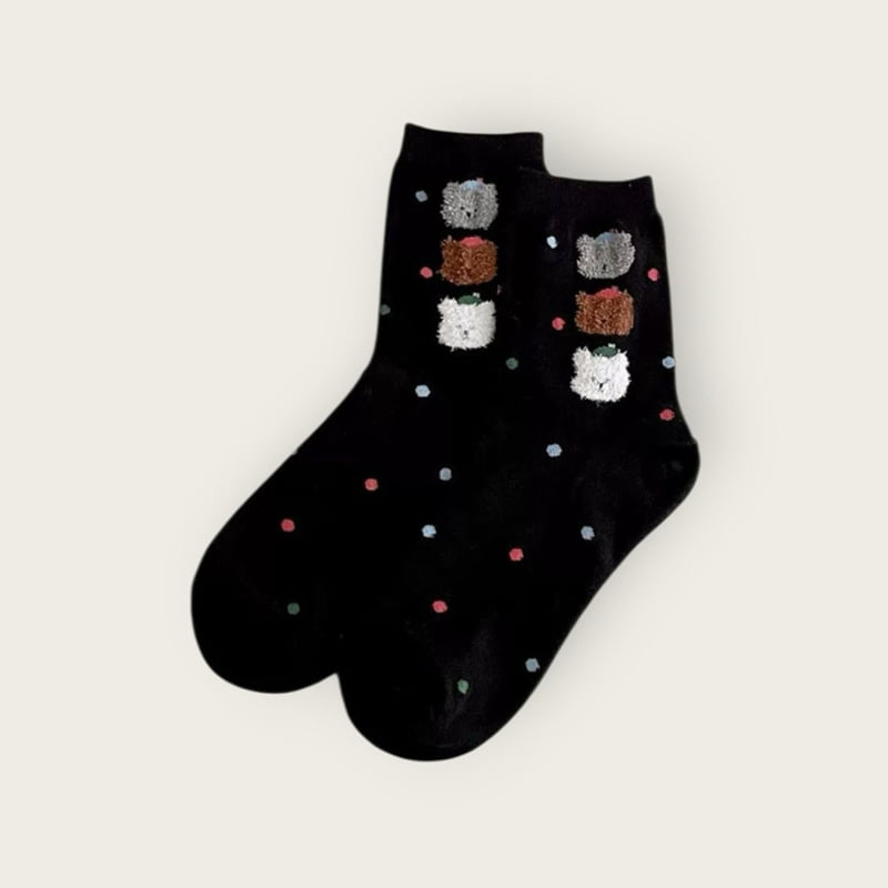 Dudie - Korean Children Fashion - #Kfashion4kids - Fleece Bear Set (set of 4) - 12