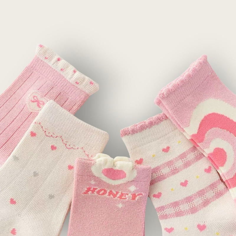Dudie - Korean Children Fashion - #childofig - Heart Pink Set (set of 5) - 11