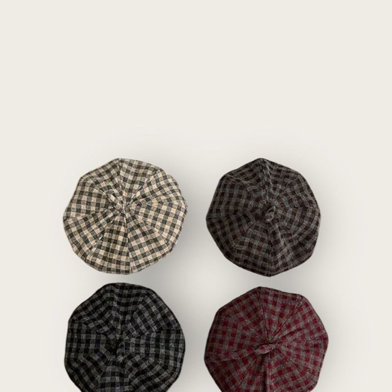 Dudie - Korean Children Fashion - #childofig - Check Art Beret - 9