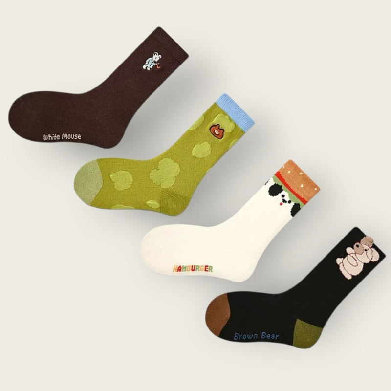 Dudie - Korean Children Fashion - #childrensboutique - White Mouse Set (set of 4) - 9