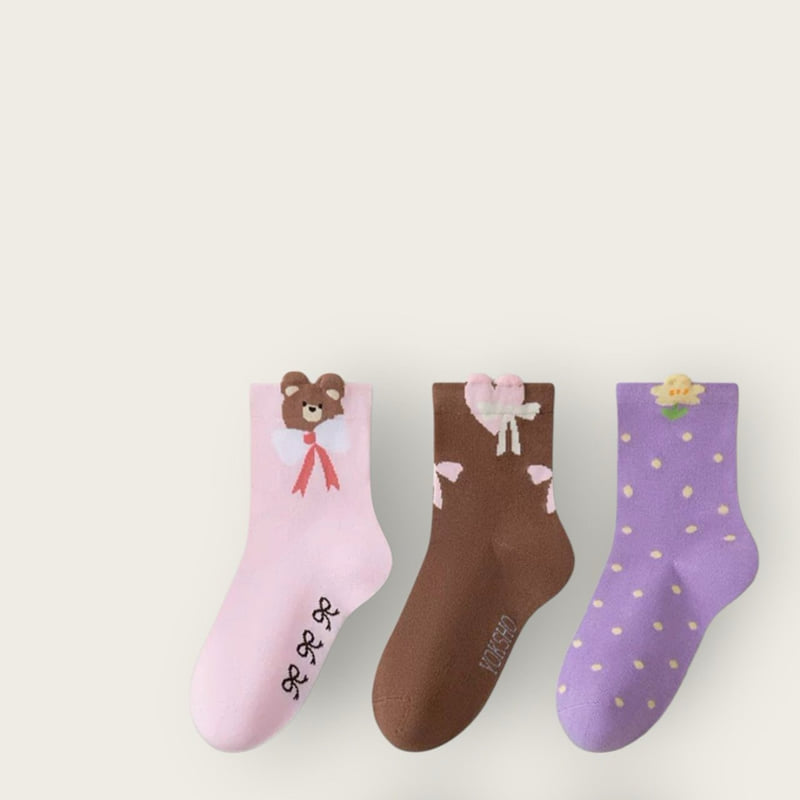 Dudie - Korean Children Fashion - #childrensboutique - Ribbon Bear Set (set of 5) - 11