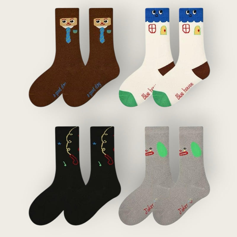 Dudie - Korean Children Fashion - #designkidswear - Blue House Set (set of 4) - 2