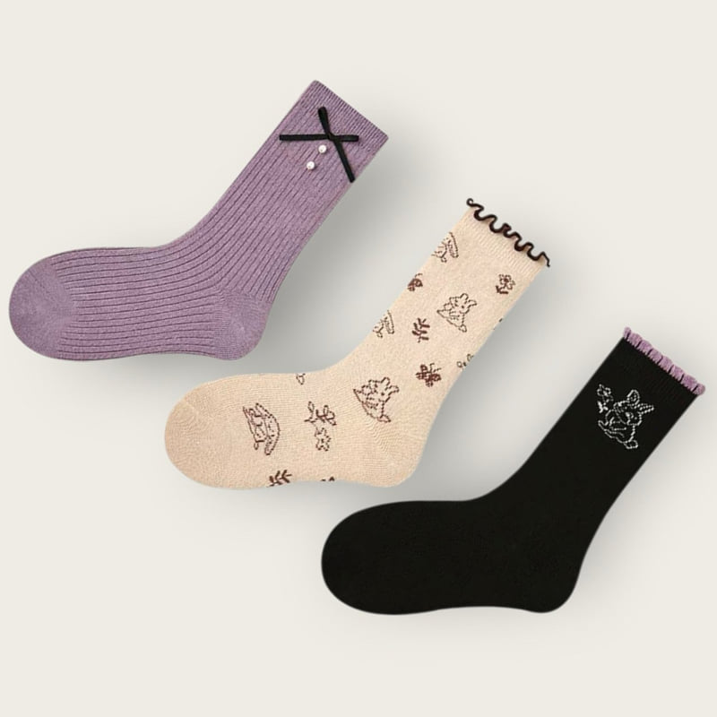 Dudie - Korean Children Fashion - #designkidswear - Flower Bunny Set (set of 3) - 8