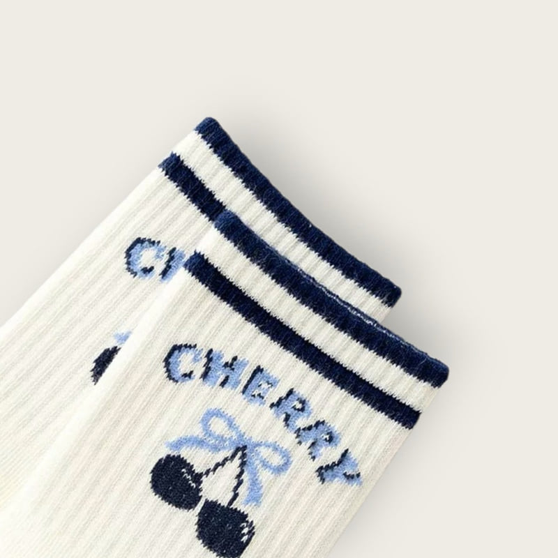 Dudie - Korean Children Fashion - #designkidswear - Blue Cherry Set (set of 5) - 5