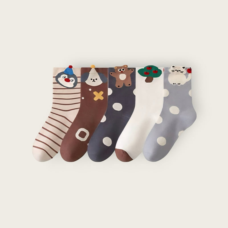 Dudie - Korean Children Fashion - #designkidswear - Kkokkal Annie Set (set of 5) - 5
