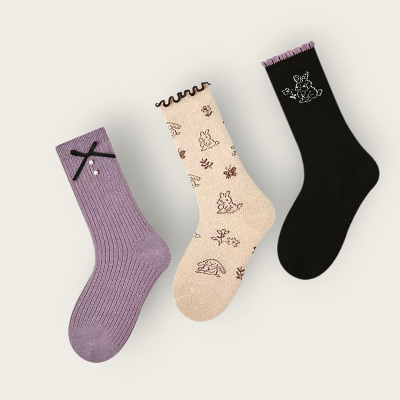 Dudie - Korean Children Fashion - #discoveringself - Flower Bunny Set (set of 3) - 9
