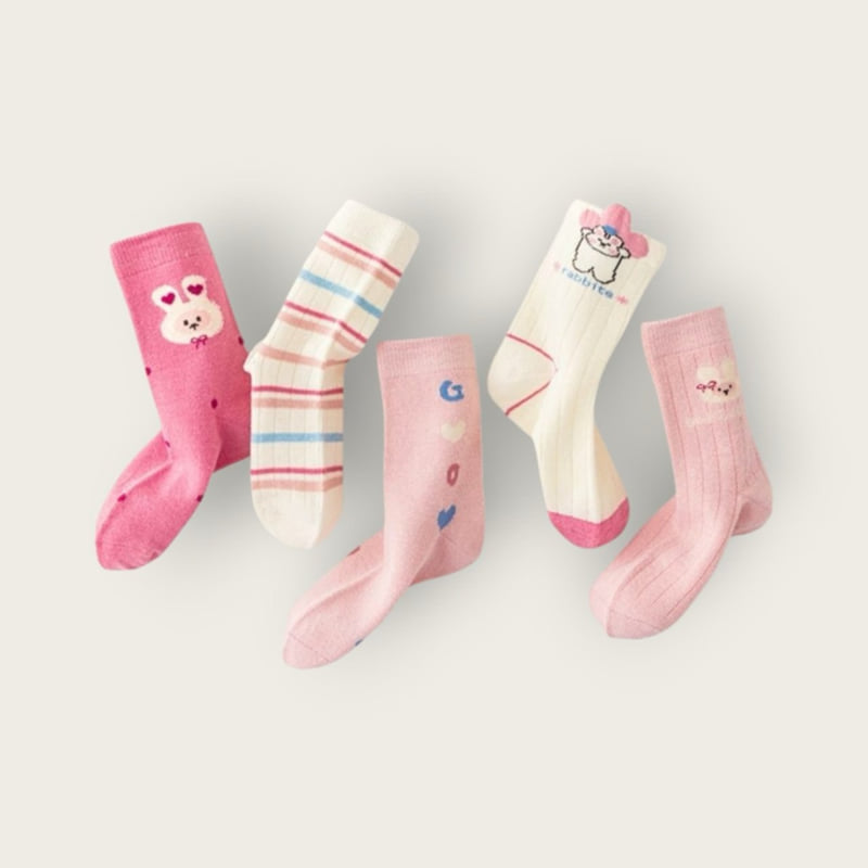Dudie - Korean Children Fashion - #discoveringself - G Heart Set (set of 5) - 2