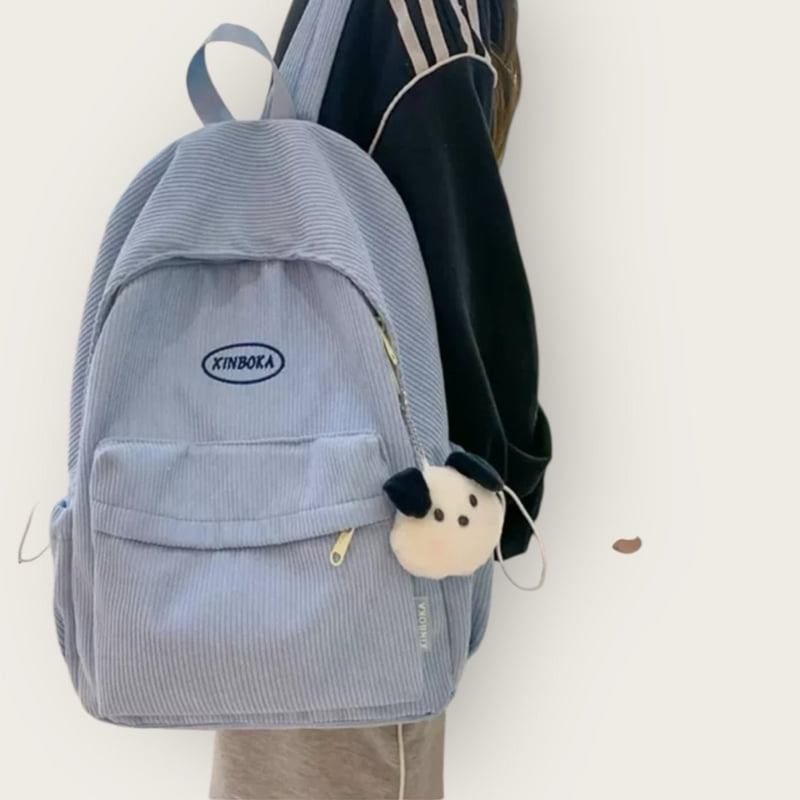 Dudie - Korean Children Fashion - #discoveringself - Corduroy Backpack - 2