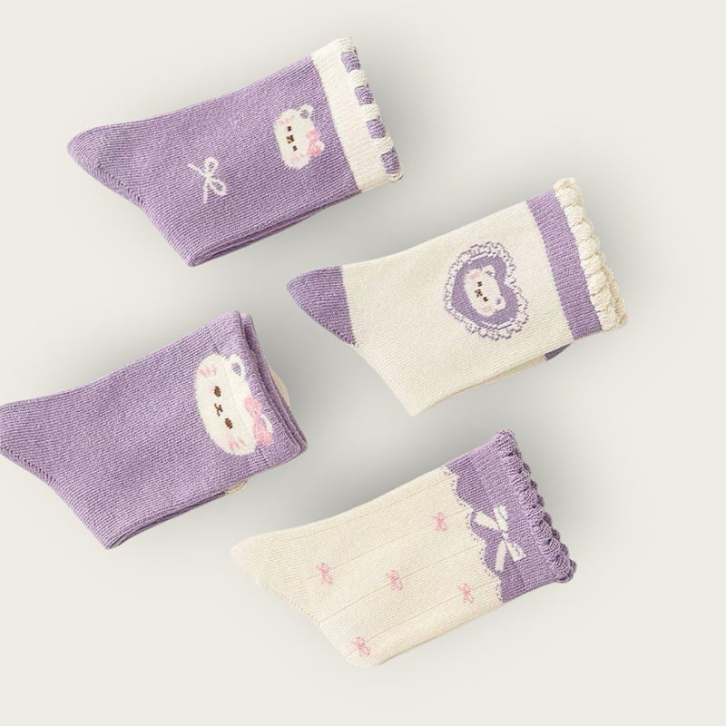 Dudie - Korean Children Fashion - #fashionkids - Purple Heart Set (set of 5) - 11