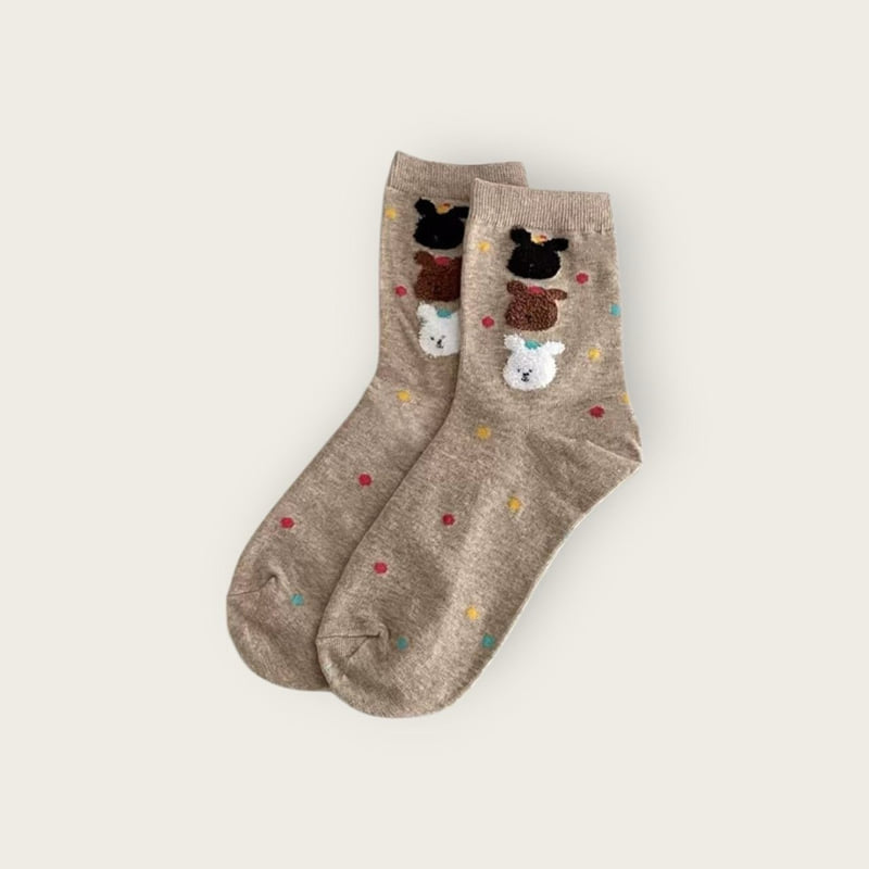 Dudie - Korean Children Fashion - #fashionkids - Fleece Bear Set (set of 4) - 8
