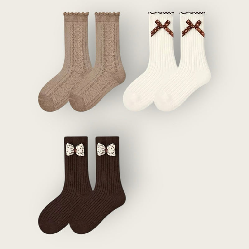 Dudie - Korean Children Fashion - #kidsshorts - Heart Ribbon Set (set of 3) - 2