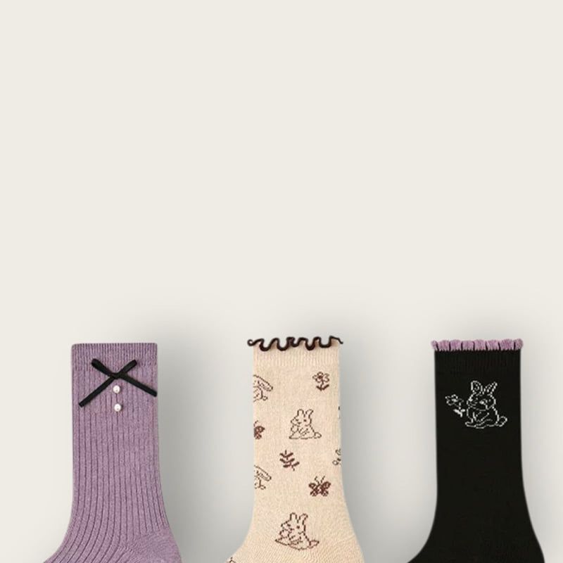 Dudie - Korean Children Fashion - #kidsshorts - Flower Bunny Set (set of 3) - 11