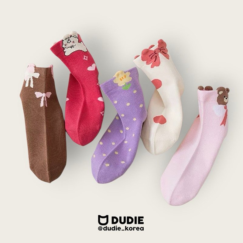 Dudie - Korean Children Fashion - #kidsshorts - Ribbon Bear Set (set of 5)