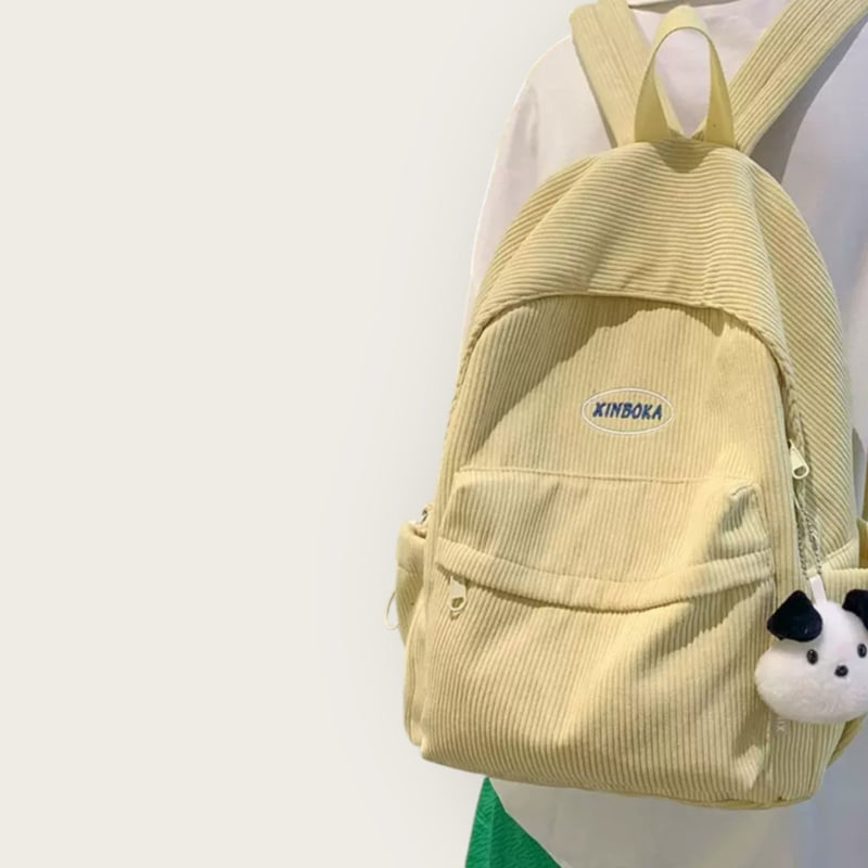 Dudie - Korean Children Fashion - #fashionkids - Corduroy Backpack - 4