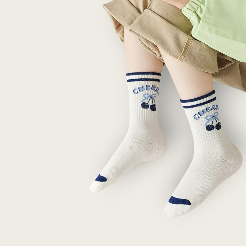 Dudie - Korean Children Fashion - #kidsstore - Blue Cherry Set (set of 5) - 9