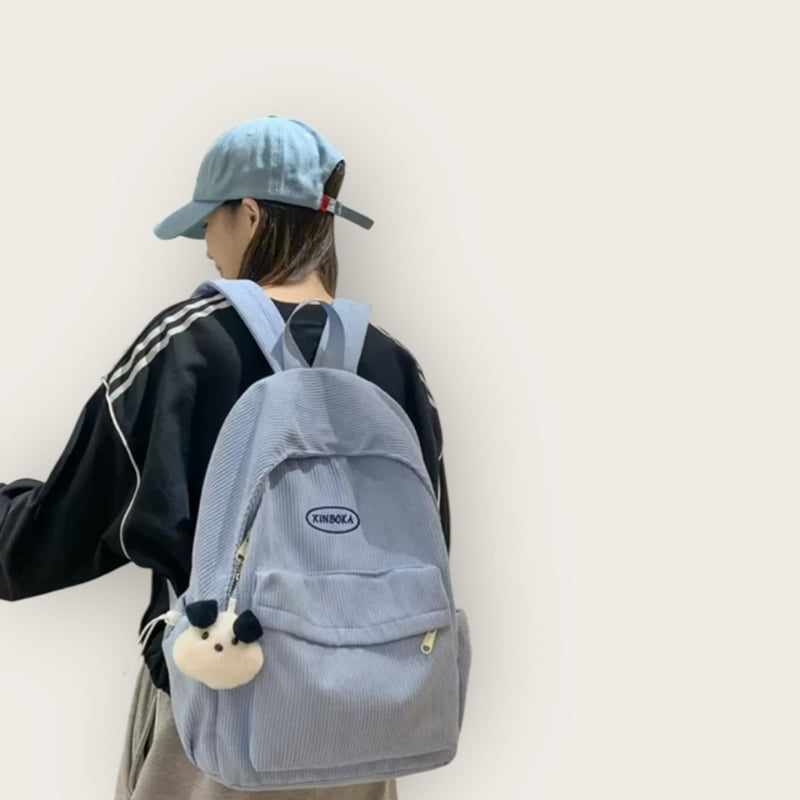 Dudie - Korean Children Fashion - #kidzfashiontrend - Corduroy Backpack - 6
