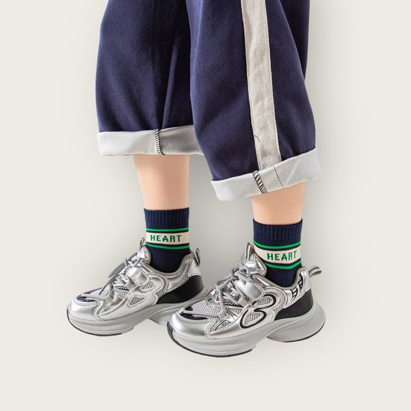 Dudie - Korean Children Fashion - #kidzfashiontrend - Heart Sports Set (set of 5) - 5