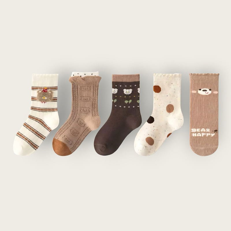 Dudie - Korean Children Fashion - #littlefashionista - Happy Bear Set (set of 5) - 3