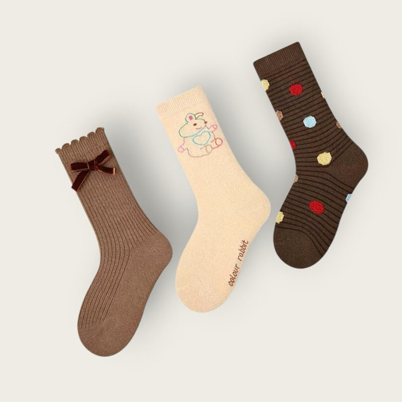 Dudie - Korean Children Fashion - #magicofchildhood - Color Rabbit Set (set of 3) - 8