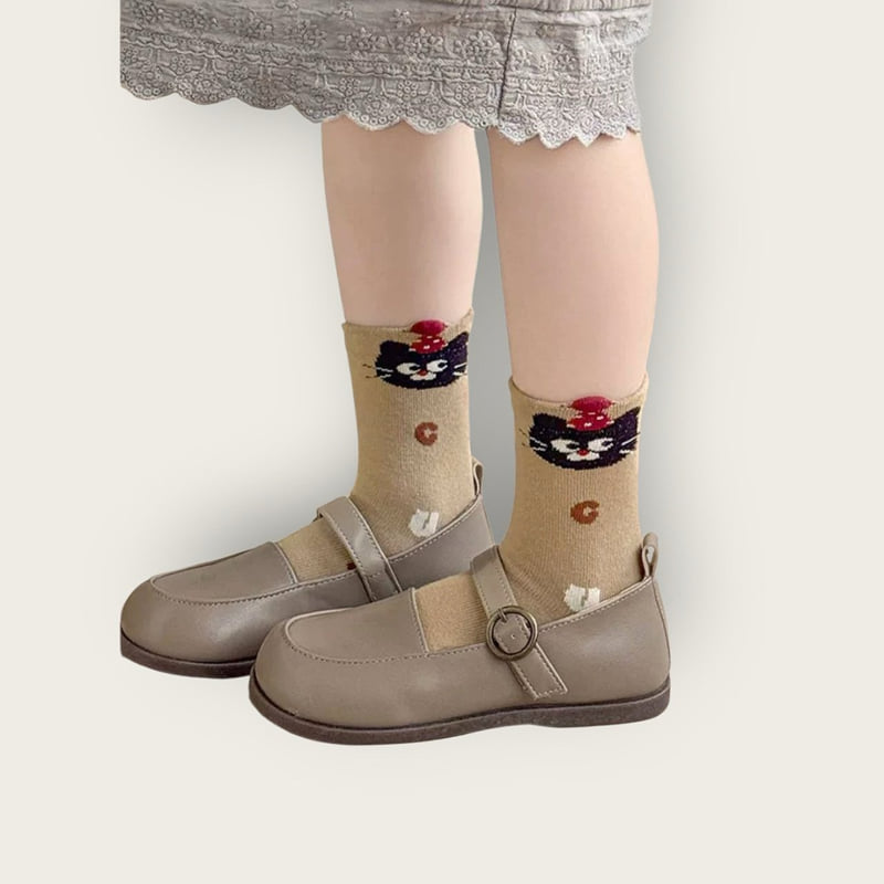 Dudie - Korean Children Fashion - #magicofchildhood - Black Kitty Set (set of 5) - 7