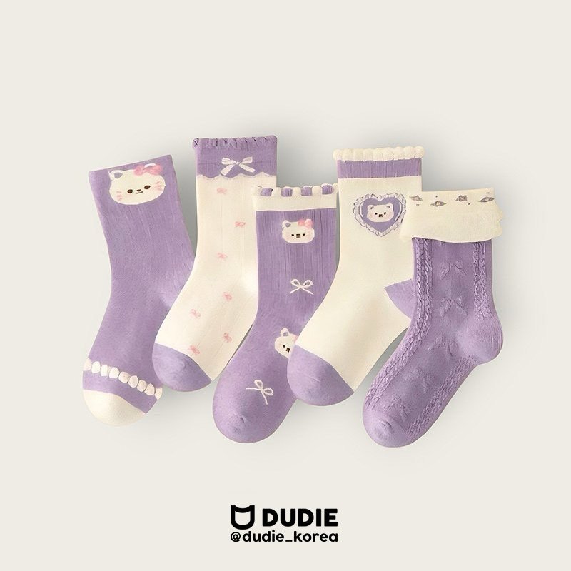 Dudie - Korean Children Fashion - #magicofchildhood - Purple Heart Set (set of 5)
