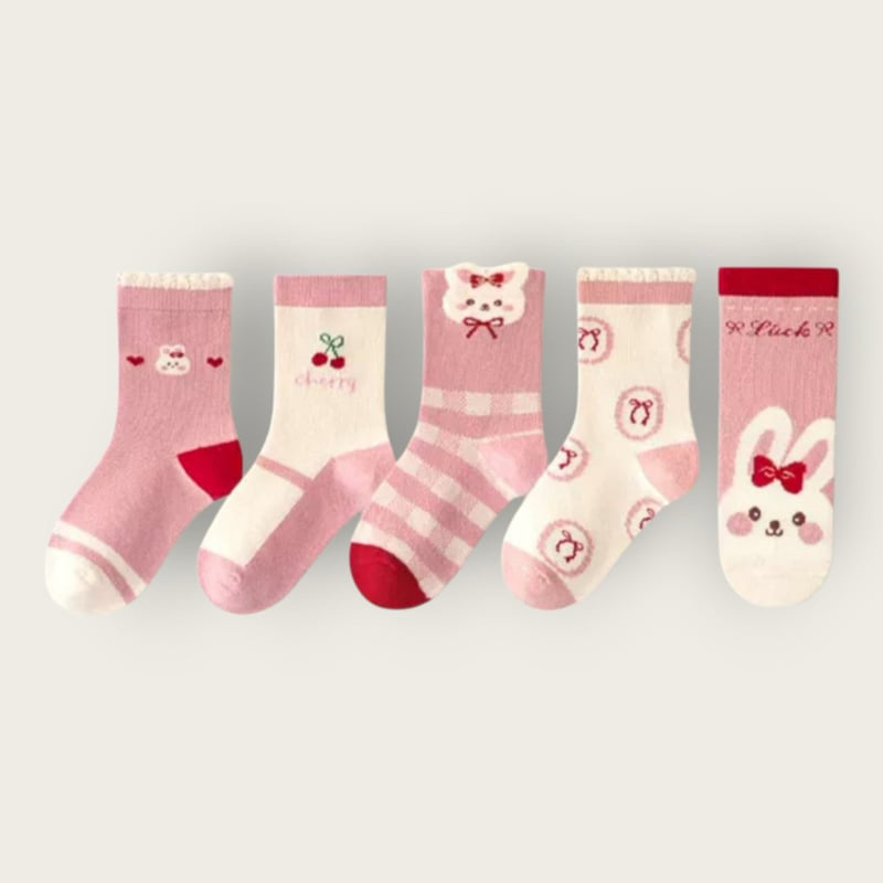 Dudie - Korean Children Fashion - #magicofchildhood - Cherry Bunny Set (set of 5) - 2